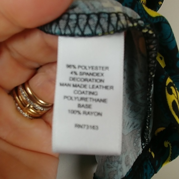 Spence: Faux leather trim, T shirt style shift dress, M - Picture 8 of 8